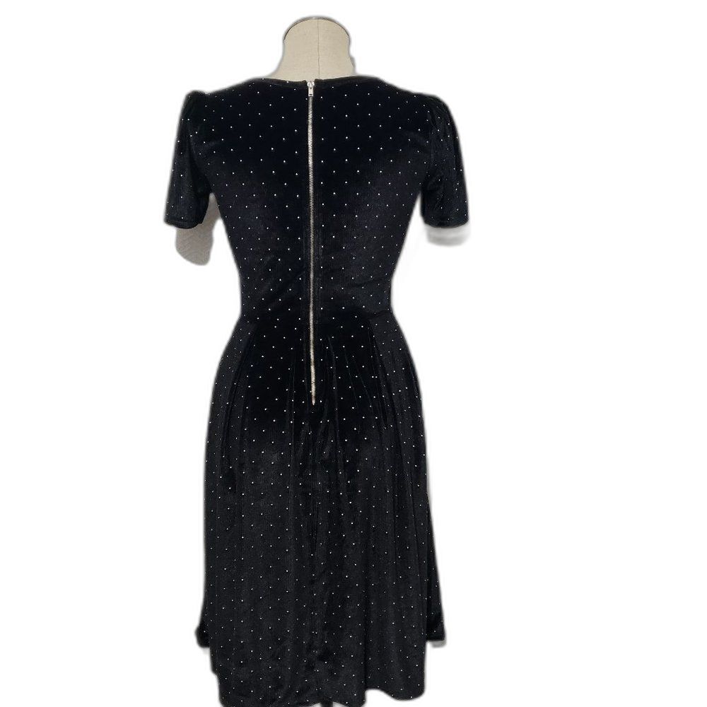 Lularoe Black Waist Black Polka Dot Dress S - Picture 4 of 8